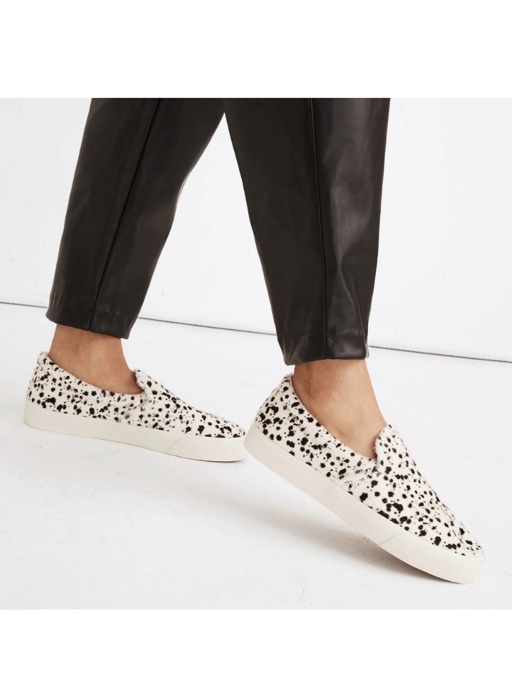 Madewell sidewalk sneakers in spatter painted calf hair/ 8.5